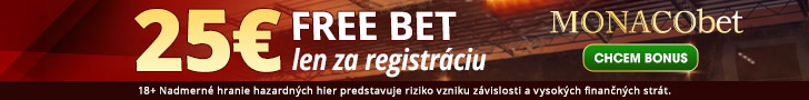 Monacobet - 25€ free bet len za registráciu - klikni