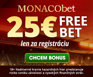 Monacobet - 25€ free bet len za registráciu - klikni